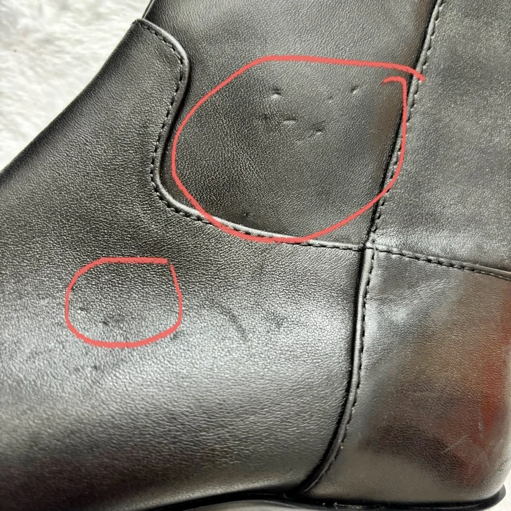 ZARA Black Leather Pointy Toe Western-Style Ankle Bootie--6 - Picture 13 of 15